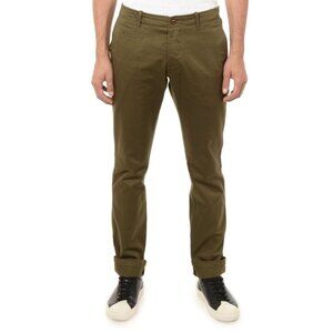 WINGS+HORNS Westpoint Olive Green Cotton Twill Straight Chino Pants, Size 29